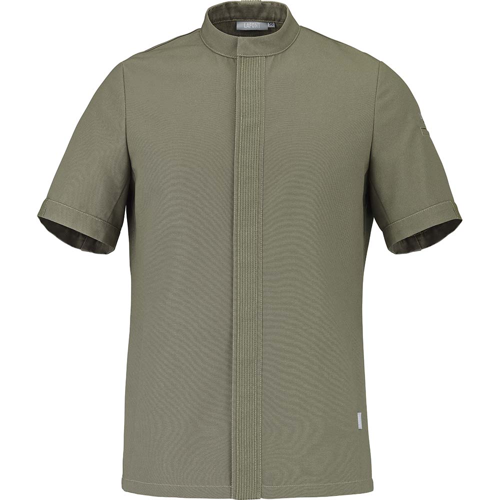 Essentials+ Herren Kochjacke GOMBO kurzarm #PI nachhaltig Khaki Gr. 48