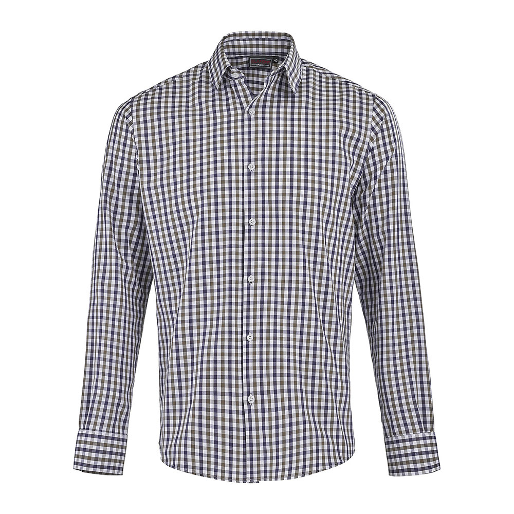 Essentials+ Herren Hemd RAMPAL Blau-Camel Gr. XL