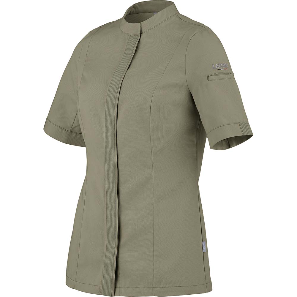 Essentials+ Damen Kochjacke FAVA kurzarm #PI nachhaltig Khaki Gr. 42