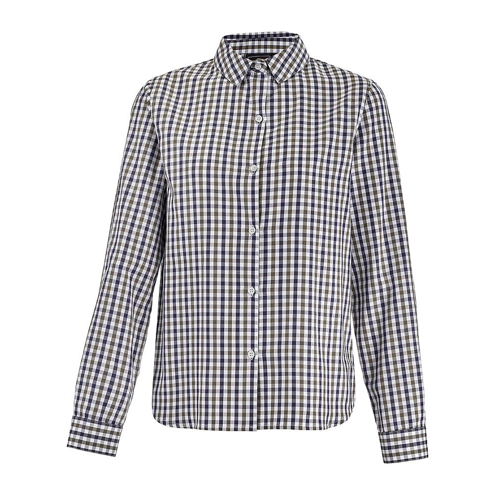 Essentials+ Damen Bluse BELLEVILLE Blau-Camel Gr. L