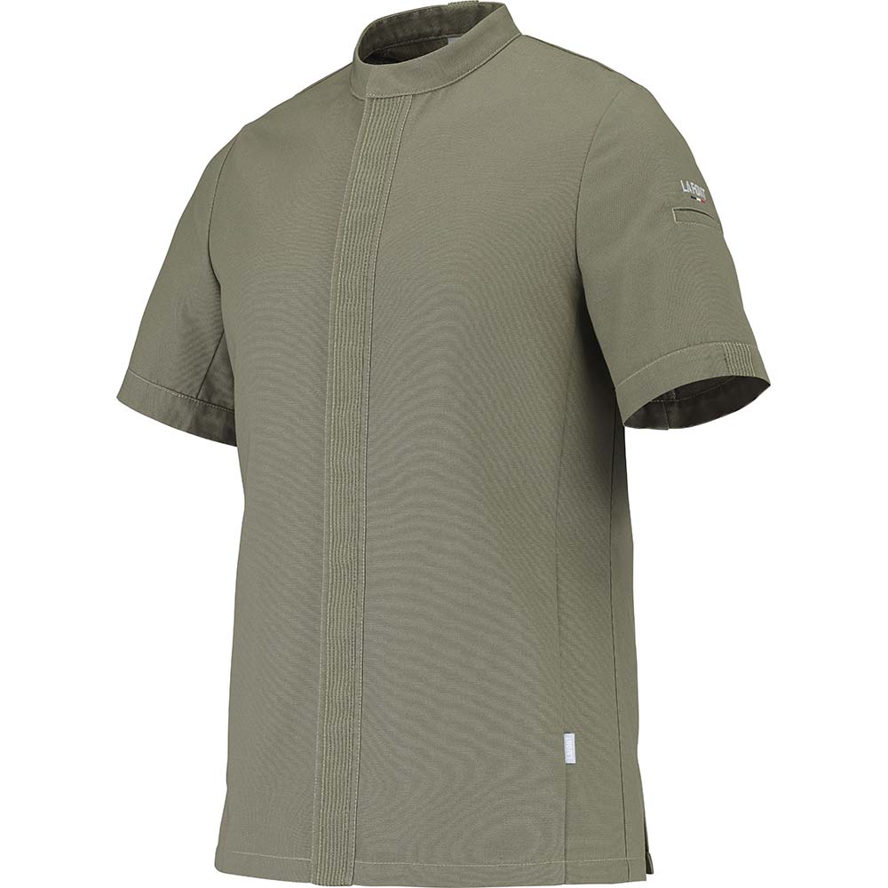 Essentials+ Herren Kochjacke GOMBO kurzarm #PI nachhaltig Khaki Gr. 48