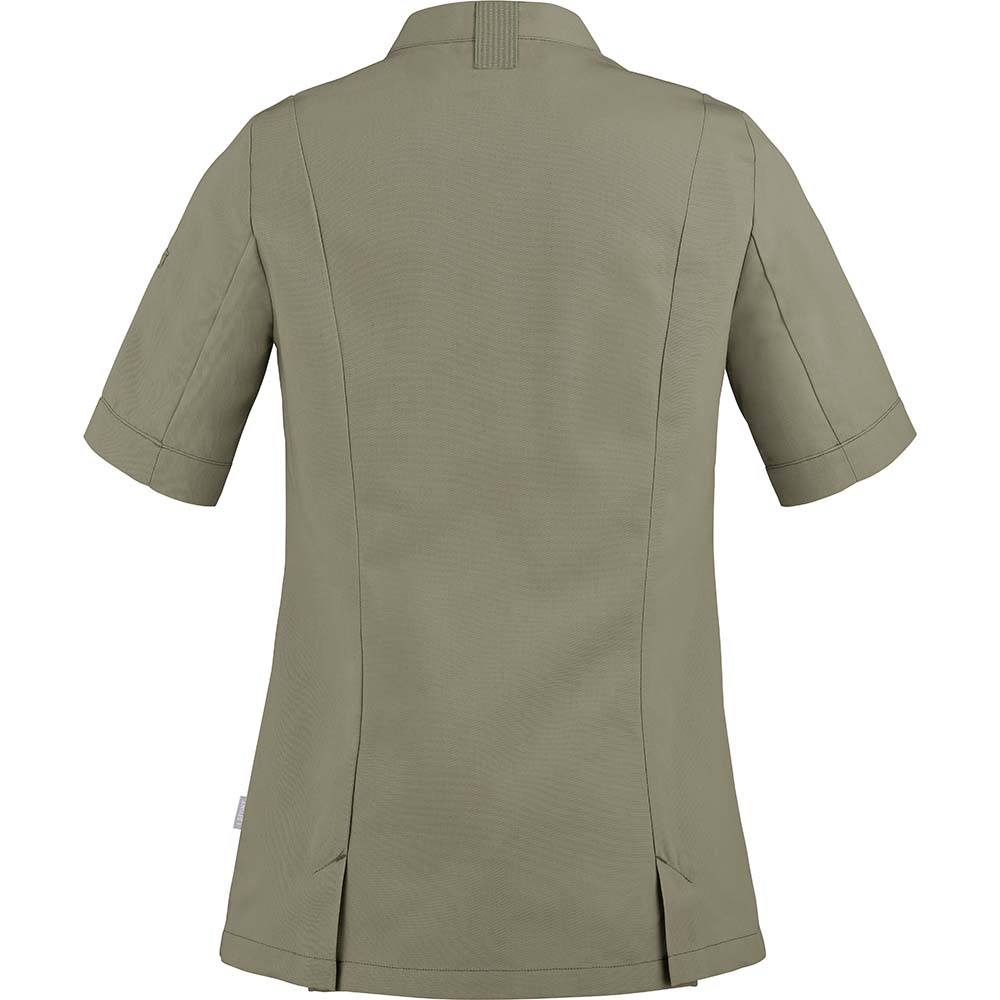 Essentials+ Damen Kochjacke FAVA kurzarm #PI nachhaltig Khaki Gr. 42